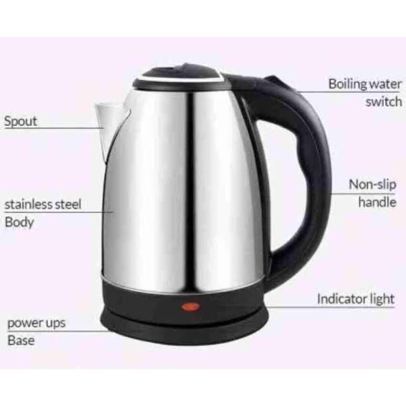 "Buy  Cordless Electric Kettle – Fast Boiling, 2L Capacity, Stainless Steel"