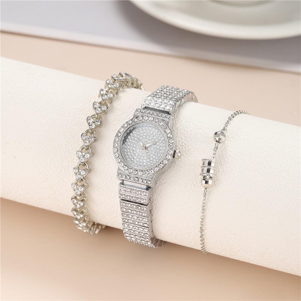 Buy Luxury Full Diamond Ladies Bracelet Watch – 3-Piece Gift Set