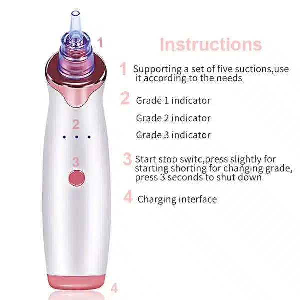 Rechargeable Electric Blackhead Remover – White Dot & Acne Pimple Cleaner